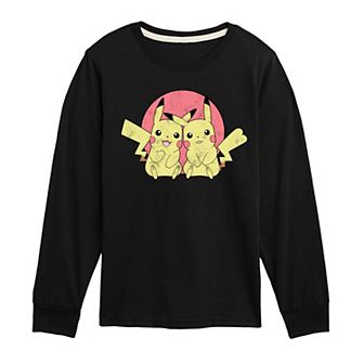 Boys 8-20 Pokemon Pikachu Circle Long Sleeve