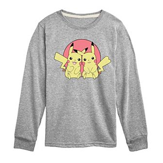 Boys 8-20 Pokemon Pikachu Circle Long Sleeve