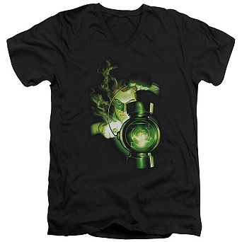 Green Lantern Lantern Light Short Sleeve Adult V Neck T-shirt