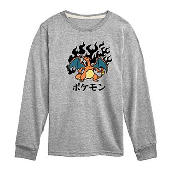 Boys 8-20 Pokemon Charizard Flash Fire Long Sleeve