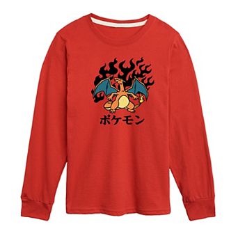 Boys 8-20 Pokemon Charizard Flash Fire Long Sleeve