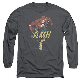 Dc Comics Flash Desaturated Flash Long Sleeve Adult T-shirt