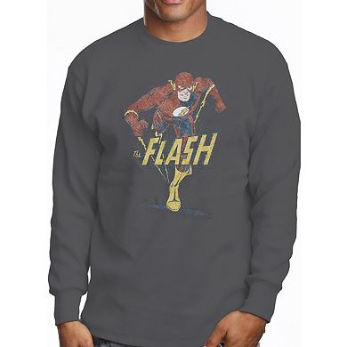Dc Comics Flash Desaturated Flash Long Sleeve Adult T-shirt