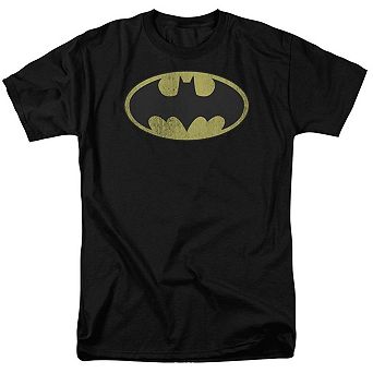 DC Comics Retro Bat Logo Distressed Short Sleeve Adult T-Shirt
