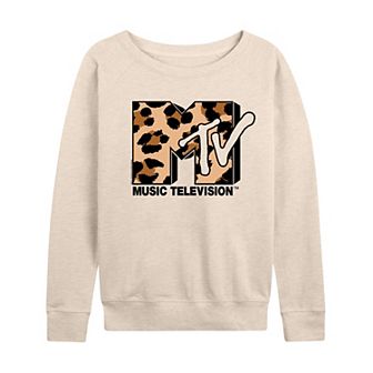 Women's MTV Leopard Art French Terry Long Sleeve Tee