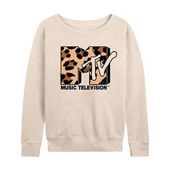 Women's MTV Leopard Art French Terry Long Sleeve Tee
