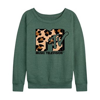 Women's MTV Leopard Art French Terry Long Sleeve Tee