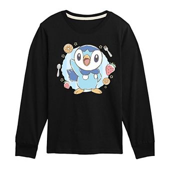 Boys 8-20 Pokemon Cafe Piplup Long Sleeve