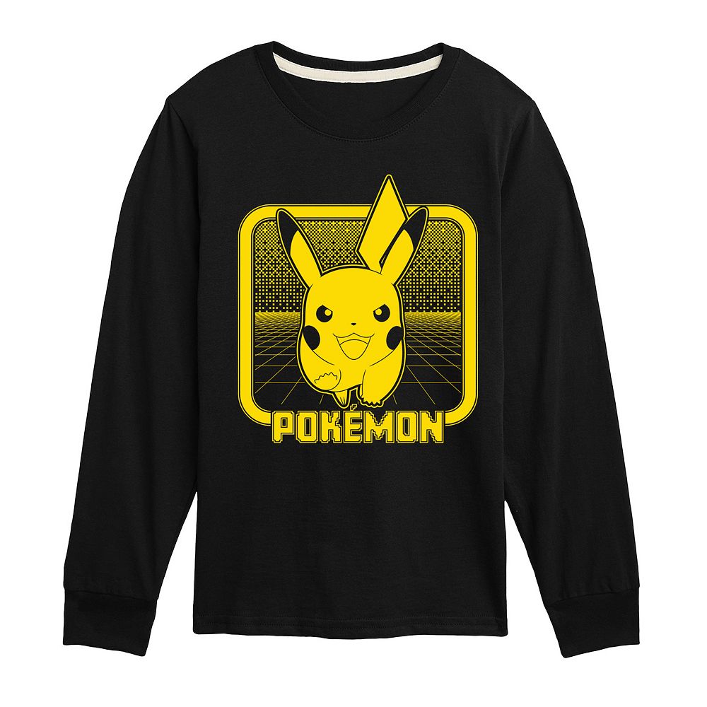 Boys 8-20 Pokemon Retro Pikachu Long Sleeve