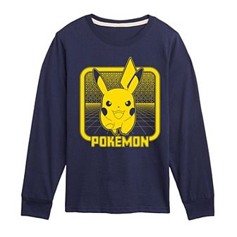 Boys 8-20 Pokemon Retro Pikachu Long Sleeve
