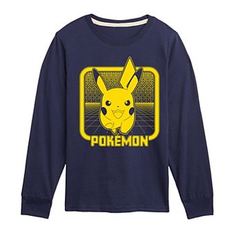 Boys 8-20 Pokemon Retro Pikachu Long Sleeve