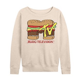 Women's MTV Burger Logo French Terry Long Sleeve Tee