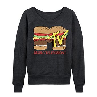 Women's MTV Burger Logo French Terry Long Sleeve Tee