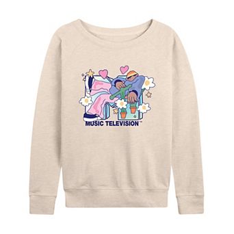 Women's MTV Funky Flower Dude French Terry Long Sleeve Tee