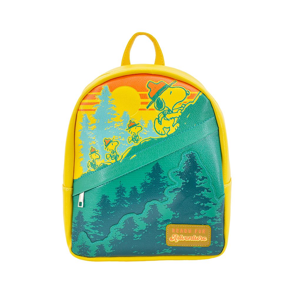 best travel backpack extra bag of peanuts Woodstock Mini Small 9 Inch with hook Peanuts Snoopy AOP Backpack