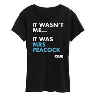Women's Clue It Was Mrs. Peacock Graphic Tee