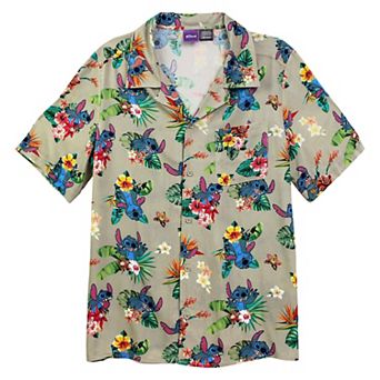 Disney's Lilo & Stitch Men's Happy Tropical Stitch Button Up