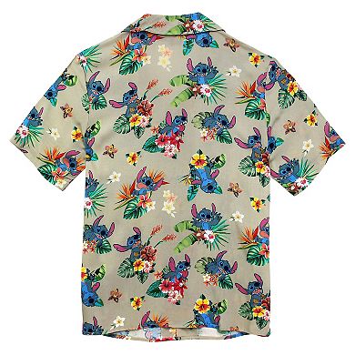 Disney's Lilo & Stitch Men's Happy Tropical Stitch Button Up