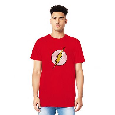 Dc Comics Flash Rough Flash Logo Adult Heather T-shirt