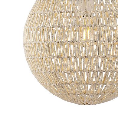 Luna Bohemian Modern Woven Rattaniron Led Pendant