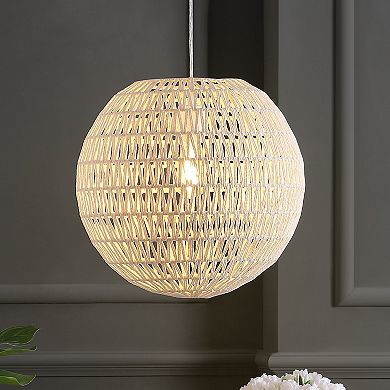 Luna Bohemian Modern Woven Rattaniron Led Pendant