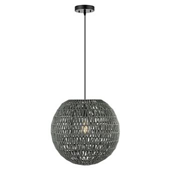 Luna Bohemian Modern Woven Rattaniron Led Pendant