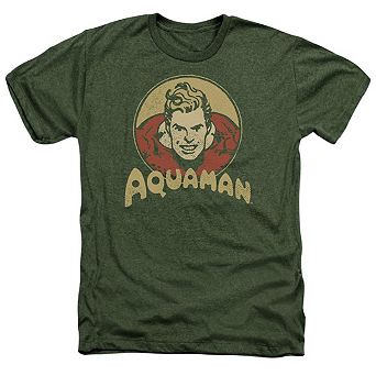 Dc Comics Aquaman Circle Adult Heather T-shirt