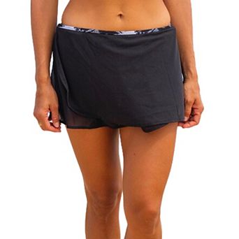 Women's 2 in Bikini Bottom With Snap On Mesh Skirt