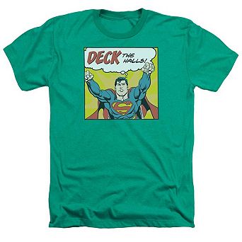 Dc Comics Deck The Halls Adult Heather T-shirt