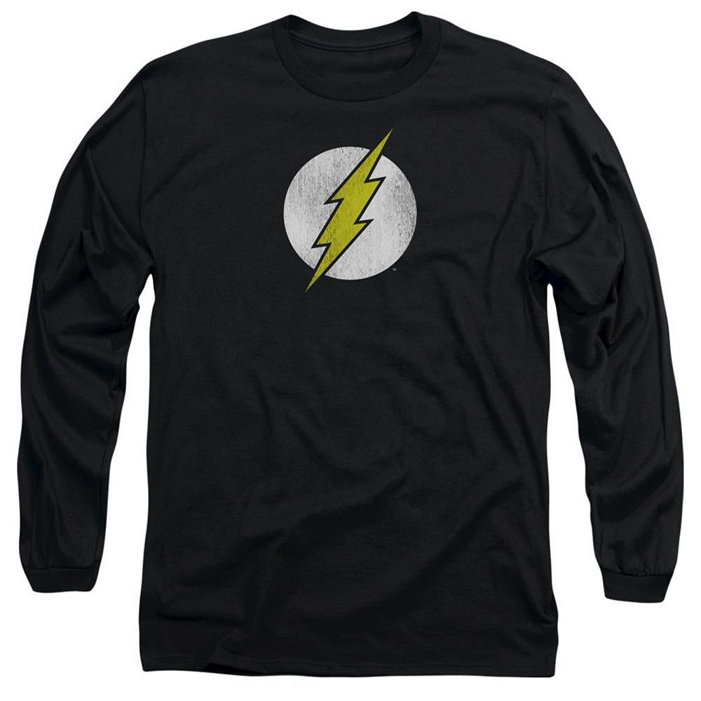 Dc Comics Flash Flash Logo Distressed Long Sleeve Adult T-shirt