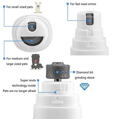 Electric Pet Nail File Gentle Paws Grooming Trimmer Clipper