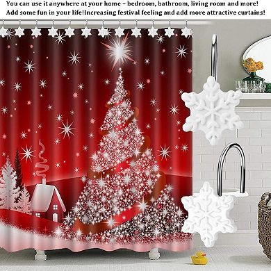 12PCS Anti-Rust Snowflake Shower Curtain Hooks