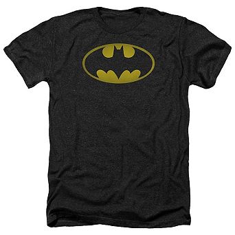 Batman Washed Bat Logo Adult Heather T-shirt