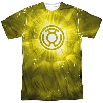 Green Lantern Yellow Energy Short Sleeve Adult 100% Poly Crew T-shirt