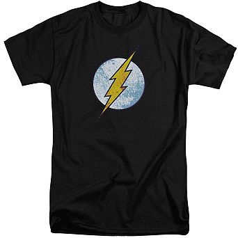 Dc Comics Flash Flash Neon Distress Logo Short Sleeve Adult Tall T-shirt