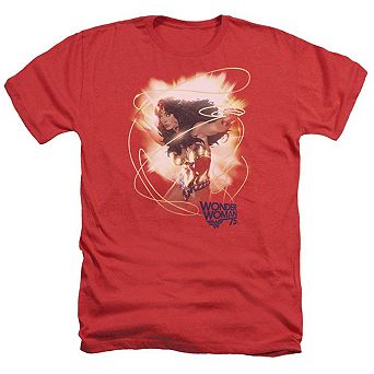 Wonder Woman 75th Burst Adult Heather T-shirt
