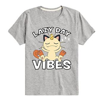 Boys 8-20 Pokemon Lazy Day Vibes Meowth Graphic Tee