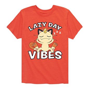 Boys 8-20 Pokemon Lazy Day Vibes Meowth Graphic Tee