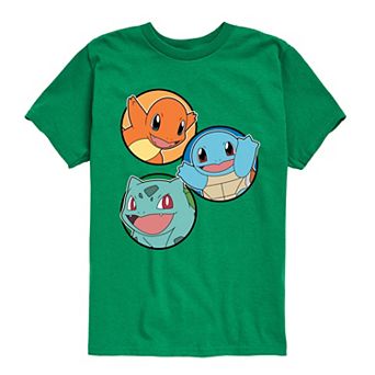 Boys 8-20 Pokemon Squirtle Bulbasaur Charmander Graphic Tee