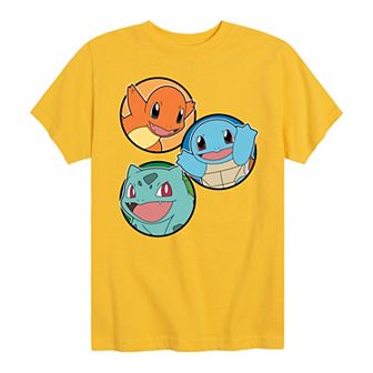 Boys 8-20 Pokemon Squirtle Bulbasaur Charmander Graphic Tee