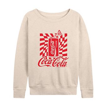 Women's Coca-Cola Warped Grid With Can French Terry Long Sleeve Tee