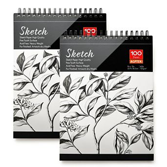 2 Packs Sketch Book 100 Sheets Art Drawing Pad