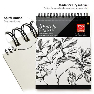 2 Packs Sketch Book 100 Sheets Art Drawing Pad