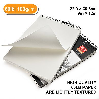 2 Packs Sketch Book 100 Sheets Art Drawing Pad