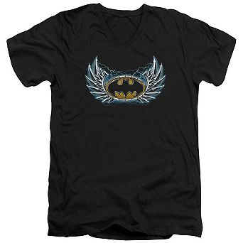 Batman Steel Wings Logo Short Sleeve Adult V Neck T-shirt