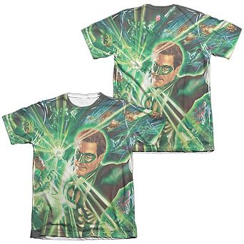 Green Lantern Lantern Burst Adult 65/35 Poly/cotton Short Sleeve T-shirt