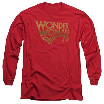 Wonder Woman Wonder Woman 75th Anniversary Gold Logo Long Sleeve Adult T-shirt