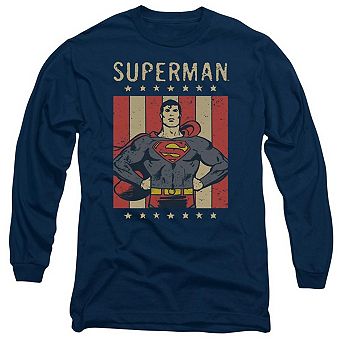 Dc Comics Retro Liberty Long Sleeve Adult T-shirt