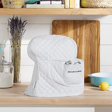KitchenAid® Fitted Tilt-Head Ticking Stripe Quilted Stand Mixer Cover
