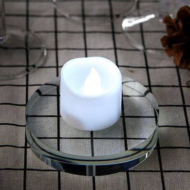 12pcs Flickering Timer LED Tealight Candles Battery Operated with Fake Rose Petals